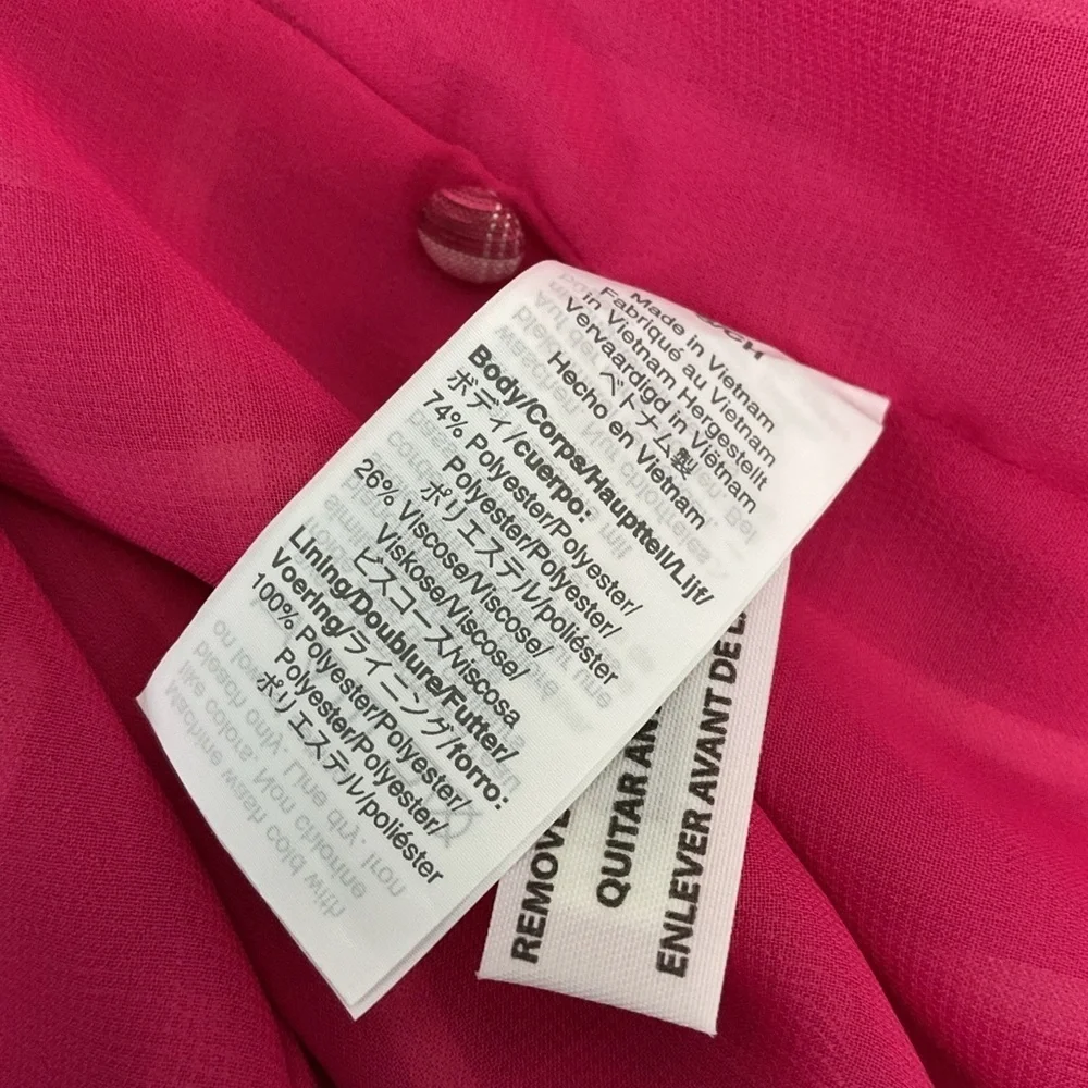 Madewell Pink Plaid Puff Sleeve Blouse Top Women’s Size Small